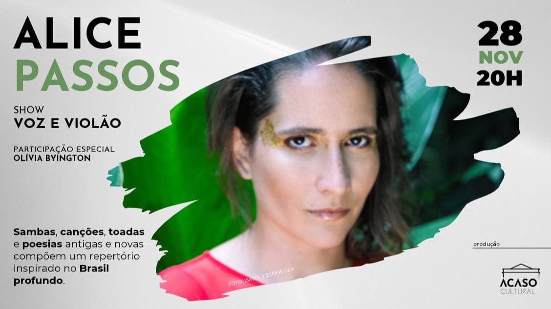 Alice Passos apresenta 'Voz e Violão'