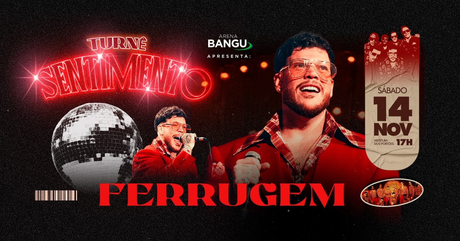 Ferrugem (Turnê Sentimento) | 14NOV (SAB) | Arena Bangu (Bangu Shopping)