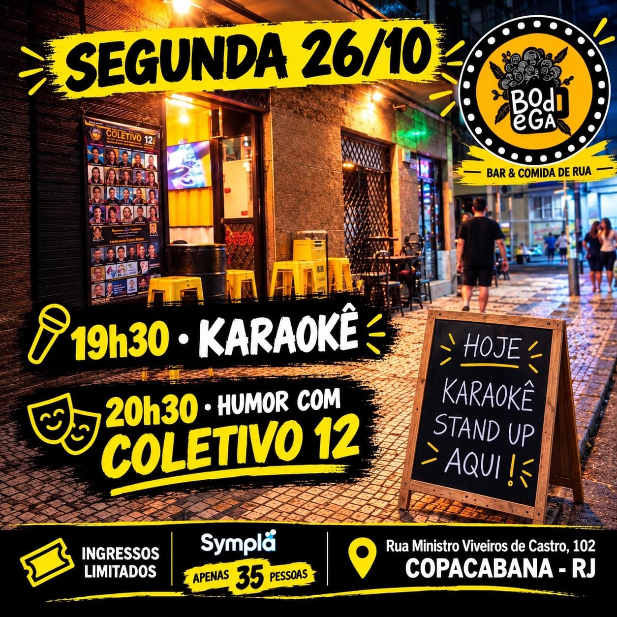 CANTO RIA JOGO DO FLAMENGO BODEGA TEATROBAR COMEDY COPACABANA 26/10